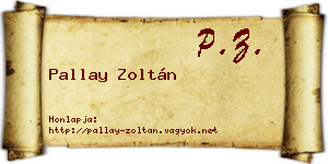 Pallay Zoltán névjegykártya